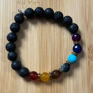 Lava stone chakra bracelet
